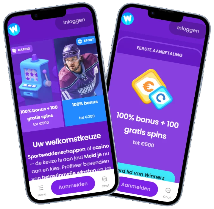 Winnerz Casino Mobiele Welkomstbonus Winnerz Casino mobiele schermen met welkomstbonus, casino keuze en aanmelden